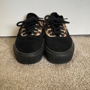 Vans Authentic Platform Embossed Black Leopard Shoes
